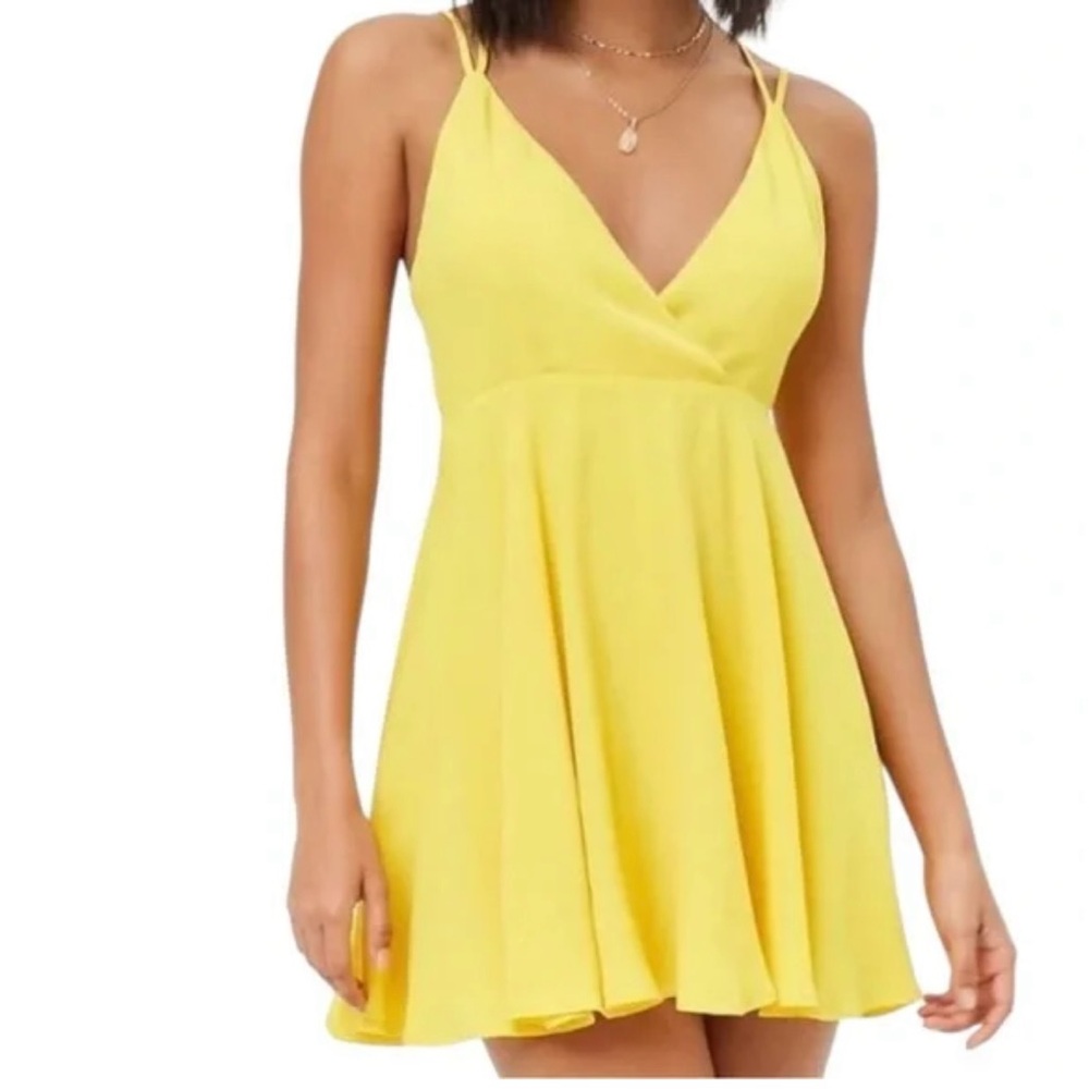 Forever 21 Yellow Backless Dress